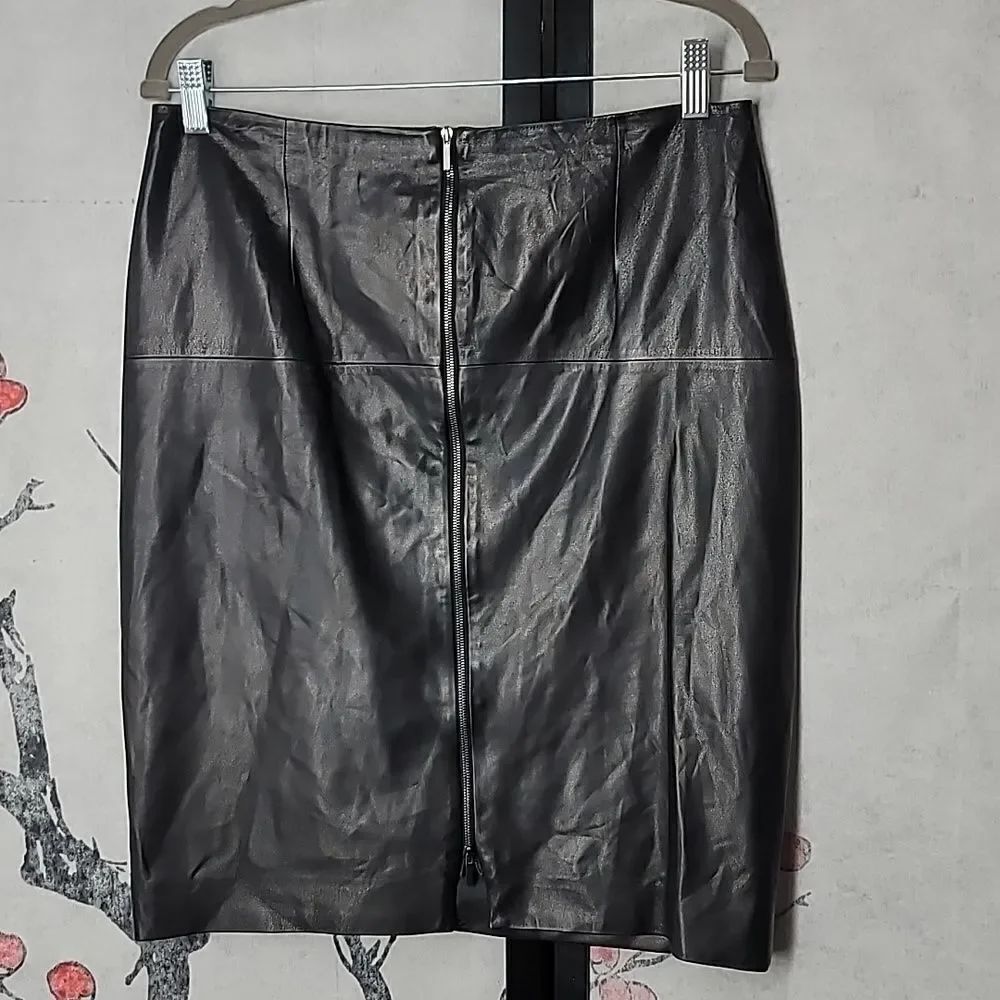 PAULE KA Lambs Leather Skirt Size Euro 42 US Size 8
